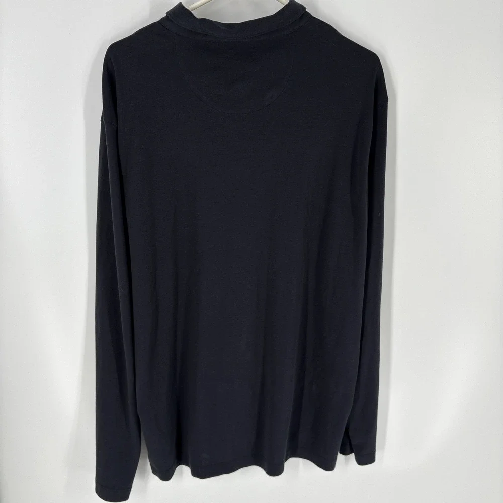 UNTUCKit Men's Polo Shirt 2XL Black‎ 100% Cotton Long Sleeve Casual Collared